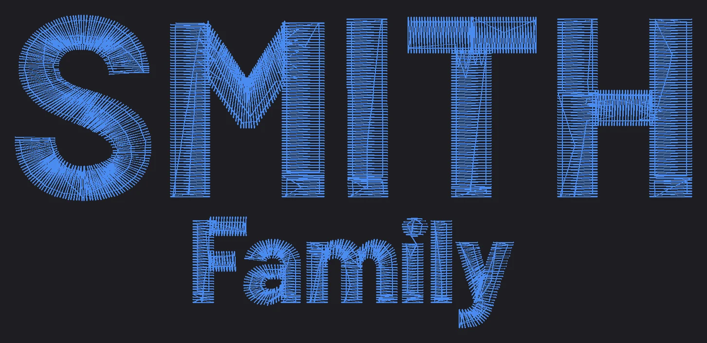 Two lines of lettering: SMITH large above Family small